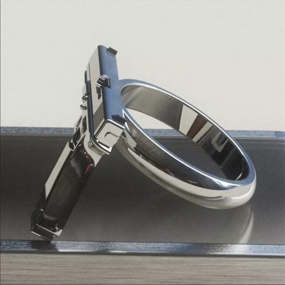 New gun silver weapon fashion ring - Picture 2 of 2